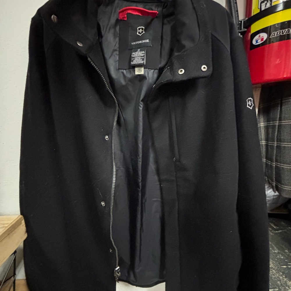 Victorinox Men's Wool Blend Black Jacket